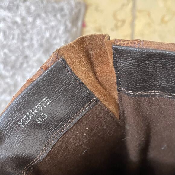 Steve Madden Boots Sz 8.5 Mid Calf Motorcycle Chunky Biker Brown Distressed Boho - Picture 10 of 11